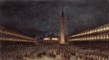 Procesión nocturna en Piazza San Marco Escuela veneciana Francesco Guardi